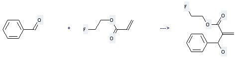 2-Propenoic acid,2-fluoro-, ethyl ester can be used to produce 2-(hydroxy-phenyl-methyl)-acrylic acid 2-fluoro-ethyl ester at the ambient temperature